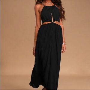Lulu’s black dress with cross cross and cutouts